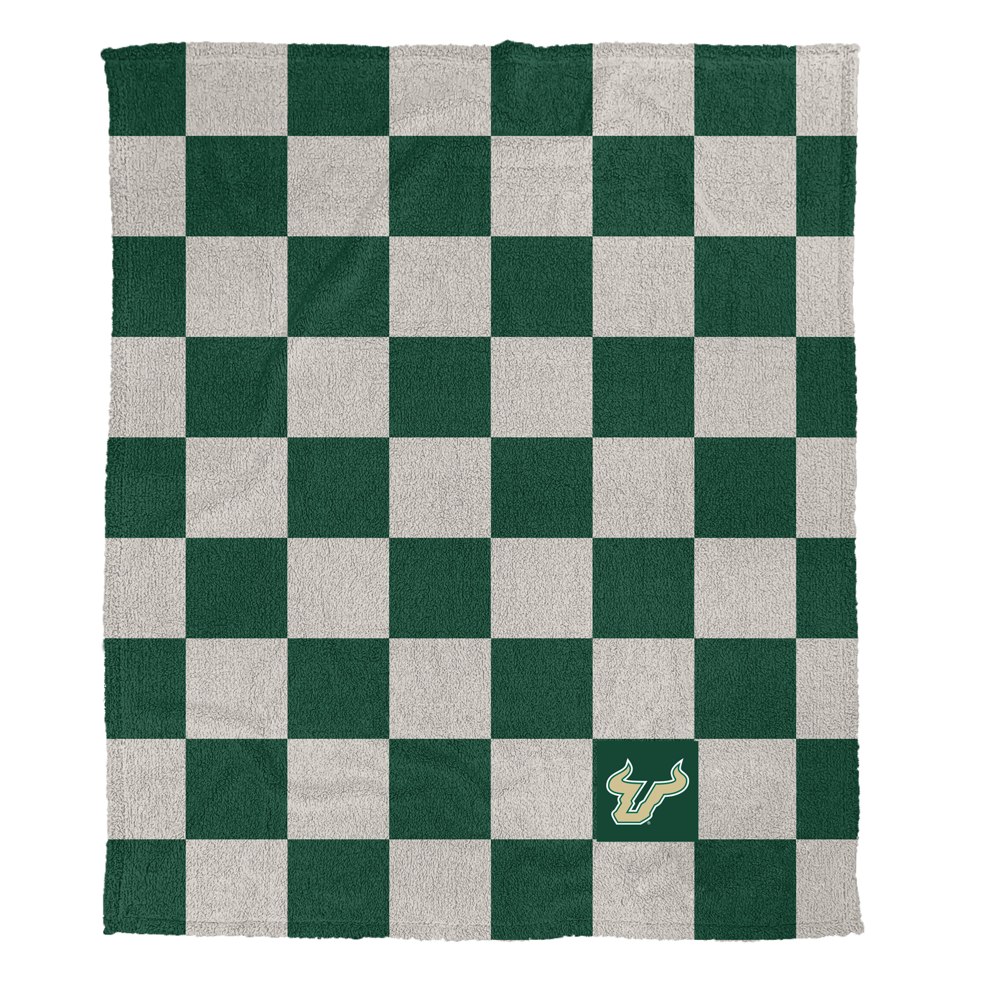 Pegasus South Florida Bulls Checkered Logo Patch 60" x 80" Cozy Knit Blanket