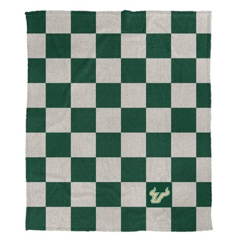Pegasus South Florida Bulls Checkered Logo Patch 60" x 80" Cozy Knit Blanket