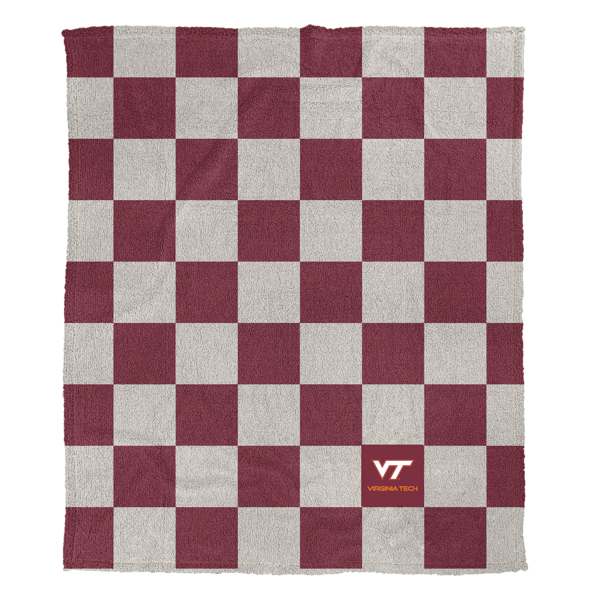 Pegasus Virginia Tech Hokies Checkered Logo Patch 60" x 80" Cozy Knit Blanket