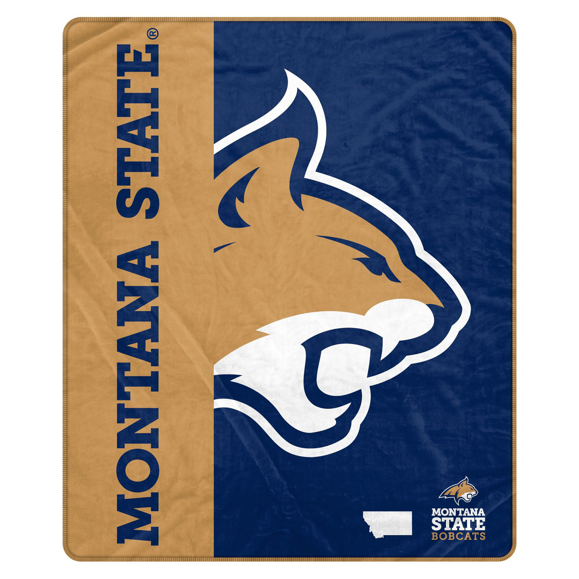 Pegasus Montana State Bobcats Endzone Oversized 60" x 80" Ultra Soft Throw Blanket