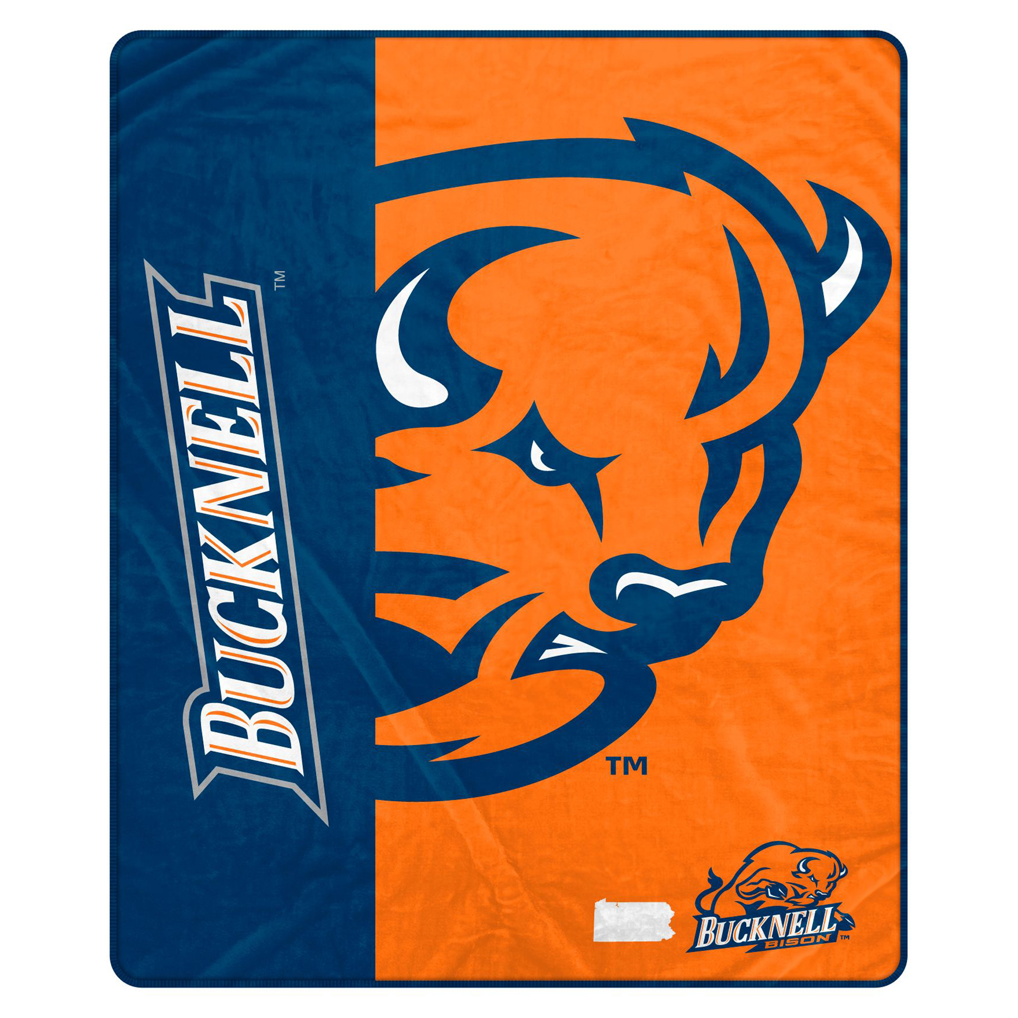 Pegasus Bucknell Bison Endzone 50" x 60" Ultra Soft Throw Blanket