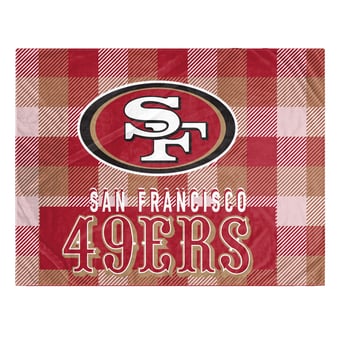 Pegasus San Francisco 49ers Fan-mily Bold Plaid Oversized 60" x 90" Ultra Cozy Blanket