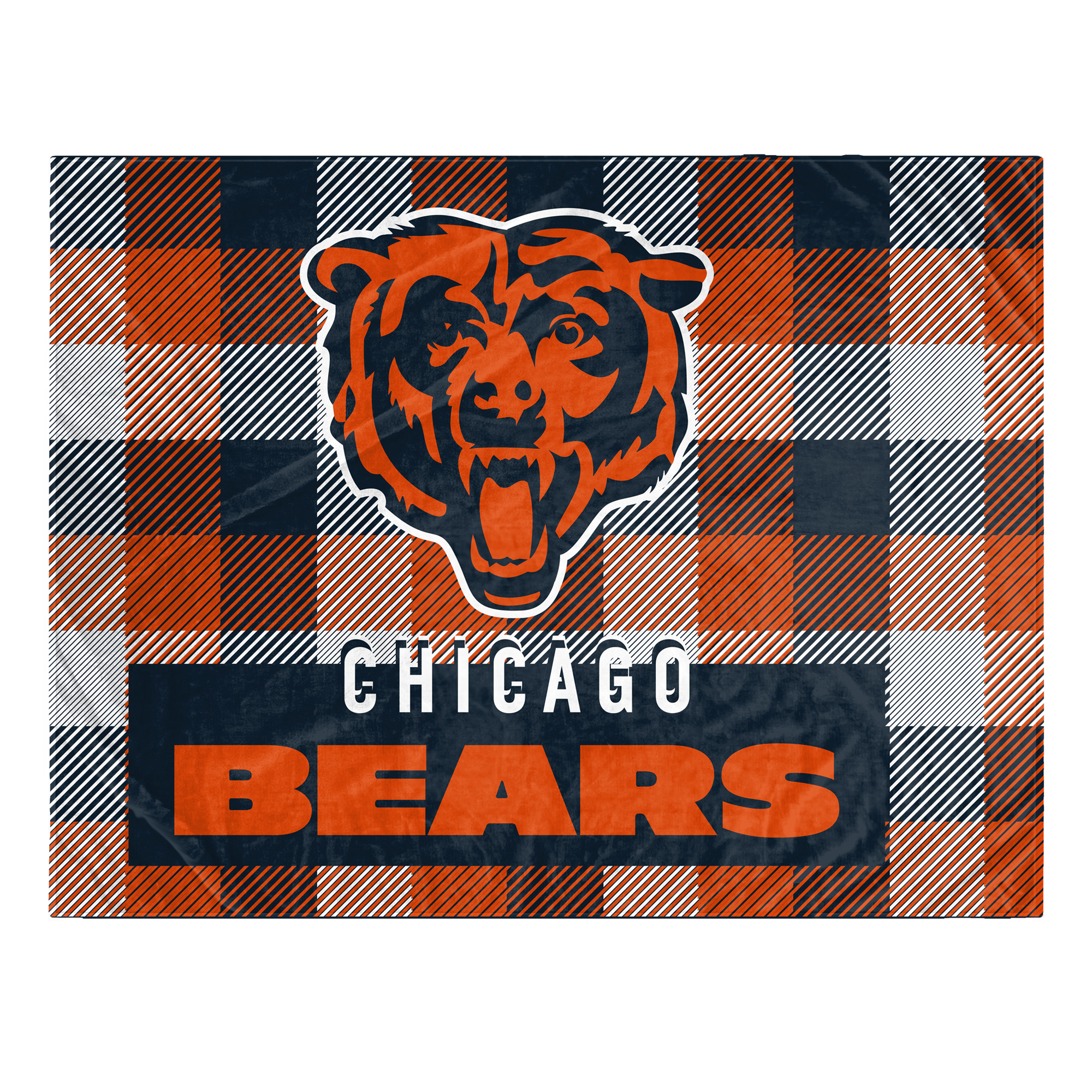Pegasus Chicago Bears Fan-mily Bold Plaid Oversized 60" x 90" Ultra Cozy Blanket