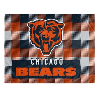 Pegasus Chicago Bears Fan-mily Bold Plaid Oversized 60" x 90" Ultra Cozy Blanket