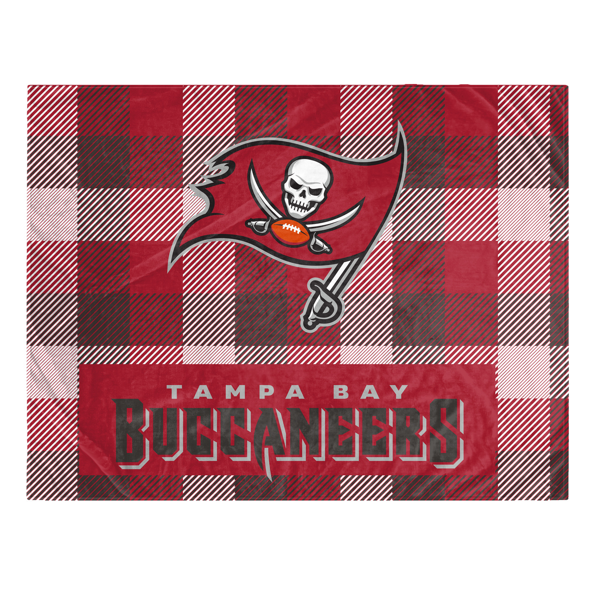 Pegasus Tampa Bay Buccaneers Fan-mily Bold Plaid Oversized 60" x 90" Ultra Cozy Blanket