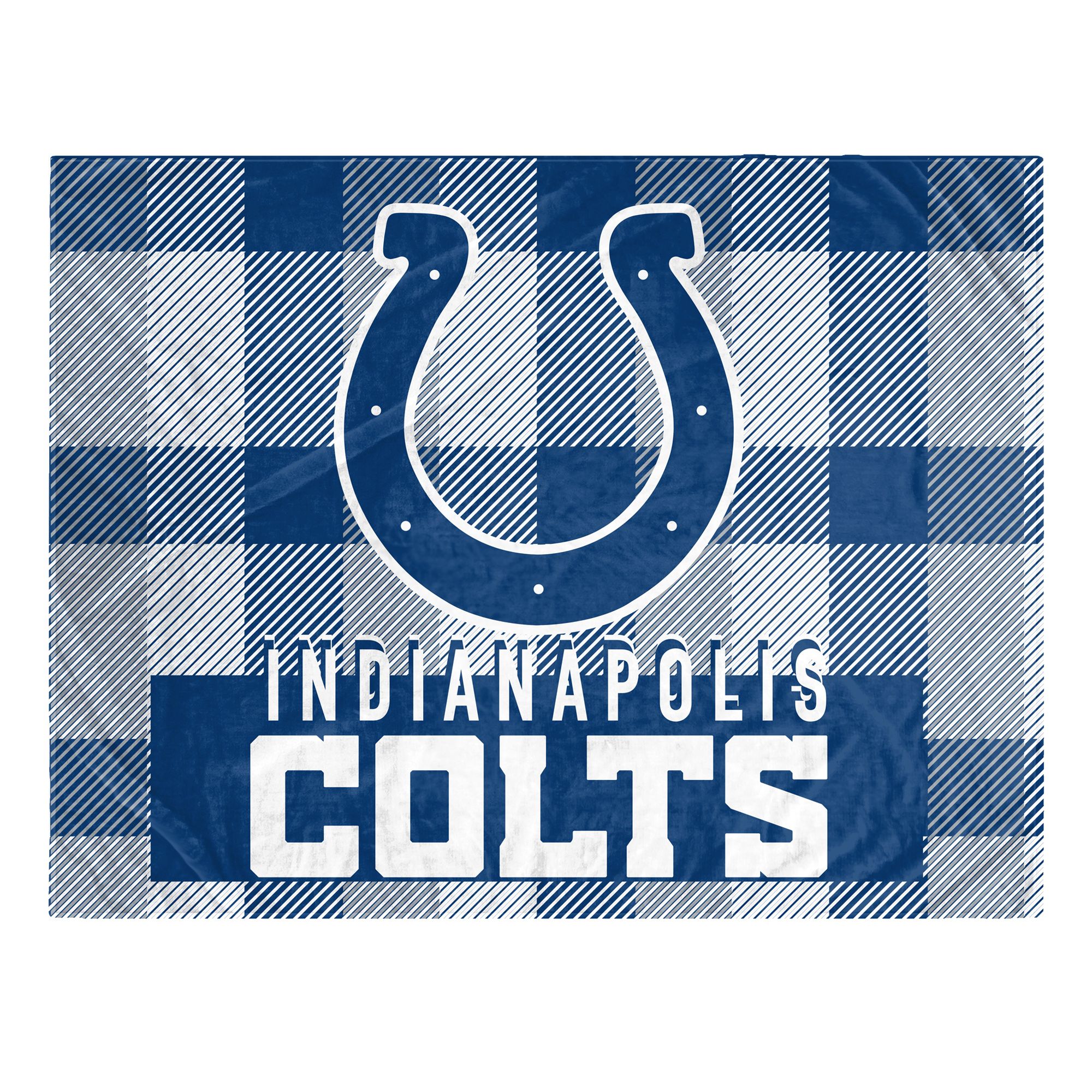 Pegasus Indianapolis Colts Fan-mily Bold Plaid Oversized 60" x 90" Ultra Cozy Blanket