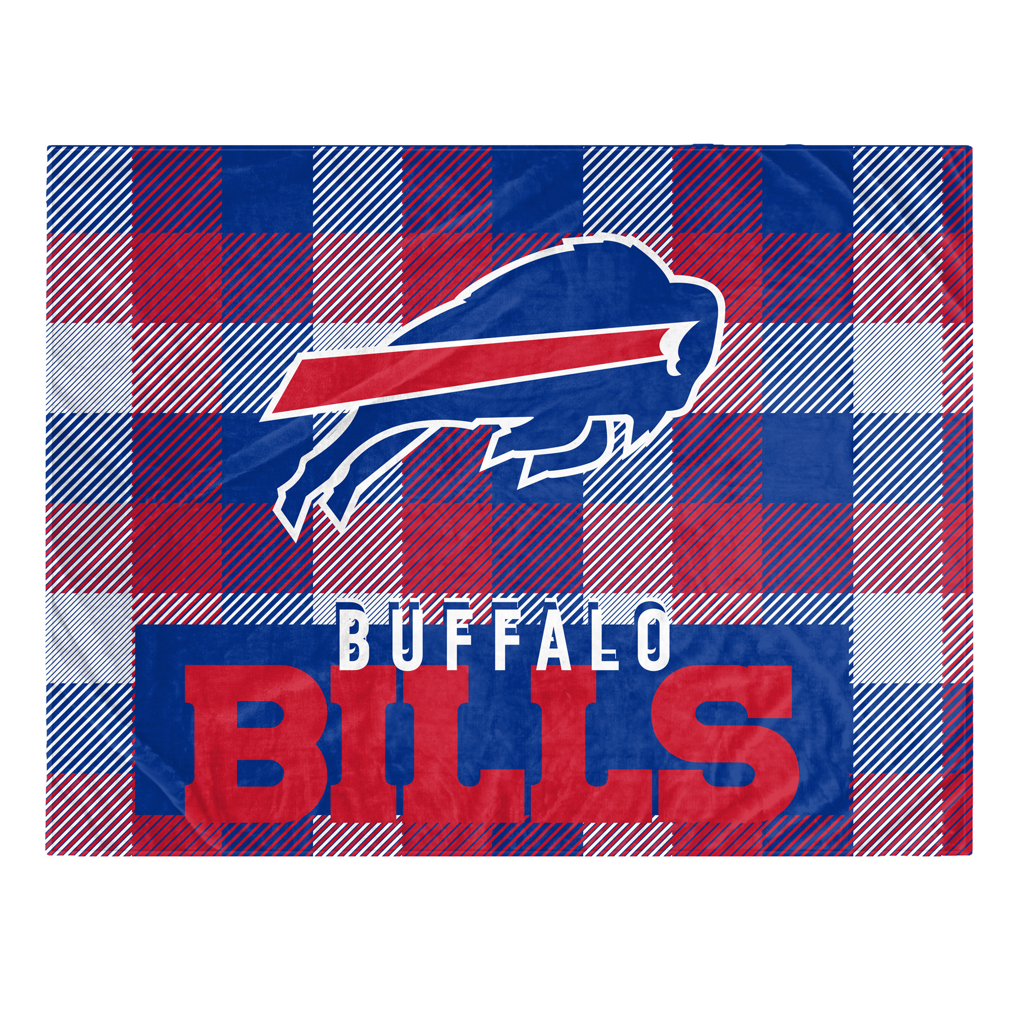 Pegasus Buffalo Bills Fan-mily Bold Plaid Oversized 60" x 90" Ultra Cozy Blanket