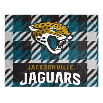 Pegasus Jacksonville Jaguars Fan-mily Bold Plaid Oversized 60" x 90" Ultra Cozy Blanket