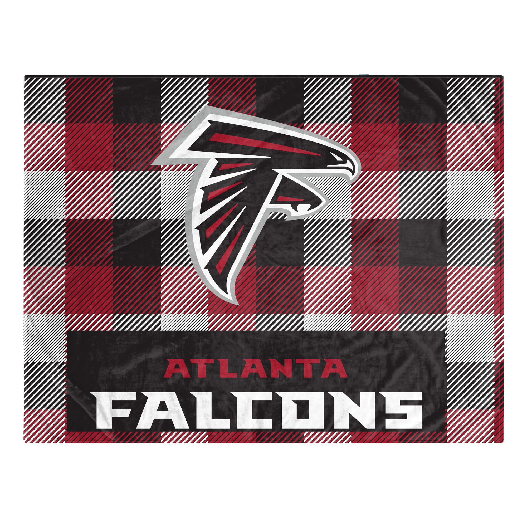 Pegasus Atlanta Falcons Fan-mily Bold Plaid Oversized 60" x 90" Ultra Cozy Blanket