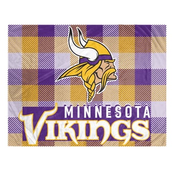 Pegasus Minnesota Vikings Fan-mily Bold Plaid Oversized 60" x 90" Ultra Cozy Blanket