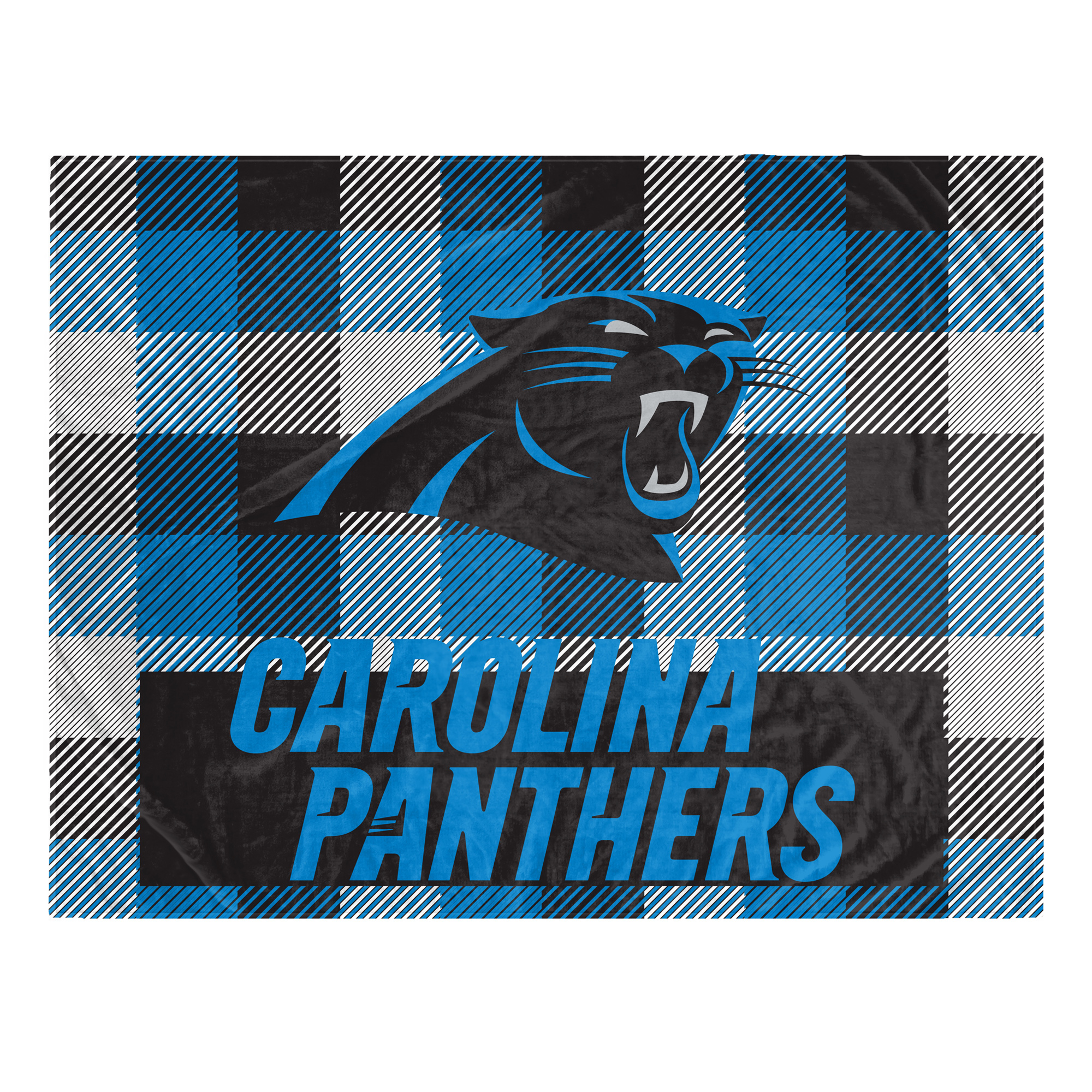 Pegasus Carolina Panthers Fan-mily Bold Plaid Oversized 60" x 90" Ultra Cozy Blanket