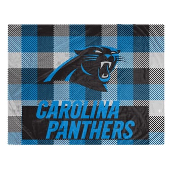 Pegasus Carolina Panthers Fan-mily Bold Plaid Oversized 60" x 90" Ultra Cozy Blanket