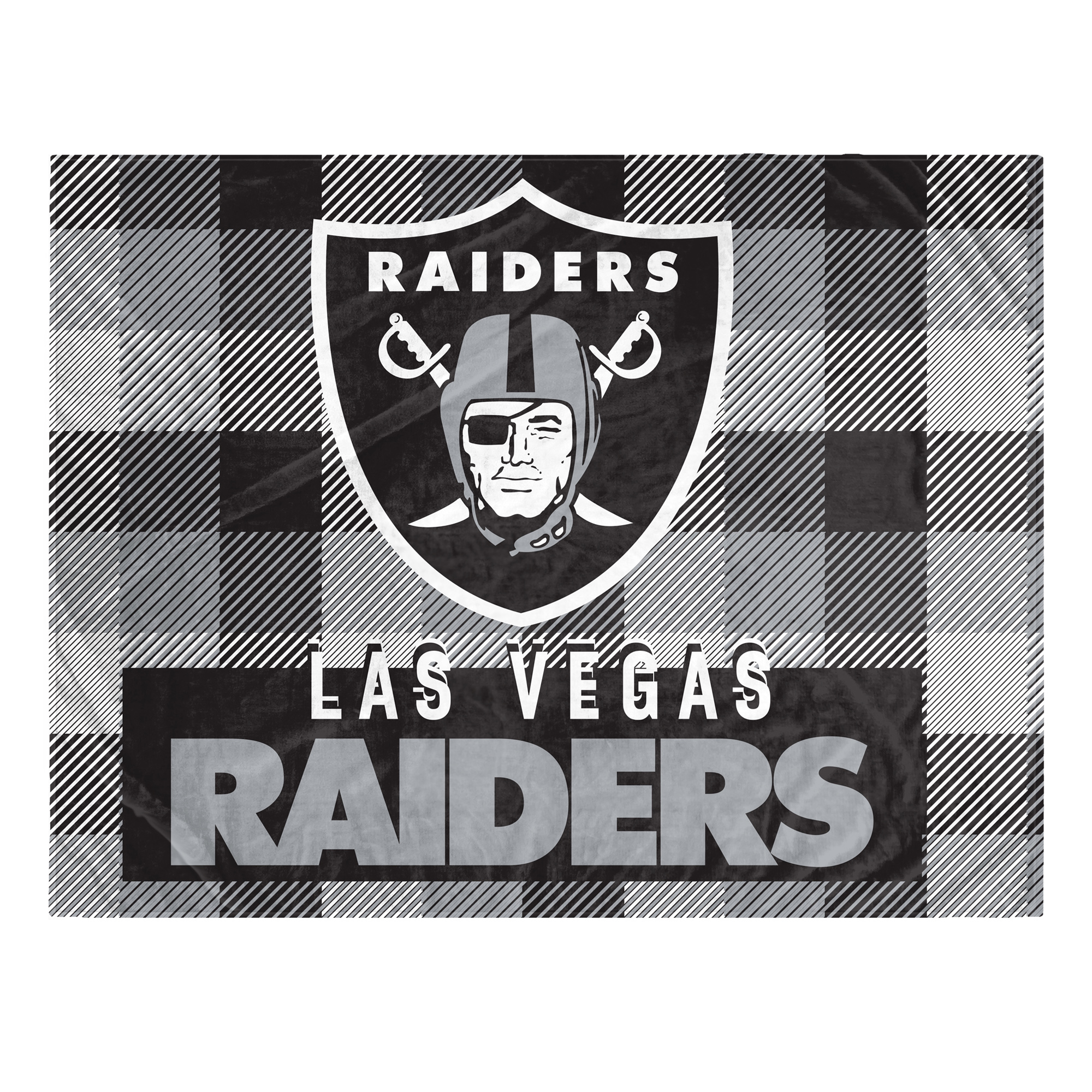Pegasus Las Vegas Raiders Fan-mily Bold Plaid Oversized 60" x 90" Ultra Cozy Blanket
