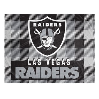 Pegasus Las Vegas Raiders Fan-mily Bold Plaid Oversized 60" x 90" Ultra Cozy Blanket