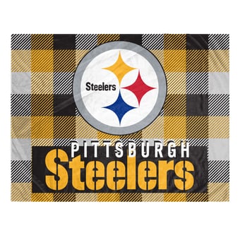 Pegasus Pittsburgh Steelers Fan-mily Bold Plaid Oversized 60" x 90" Ultra Cozy Blanket