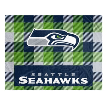 Pegasus Seattle Seahawks Fan-mily Bold Plaid Oversized 60" x 90" Ultra Cozy Blanket
