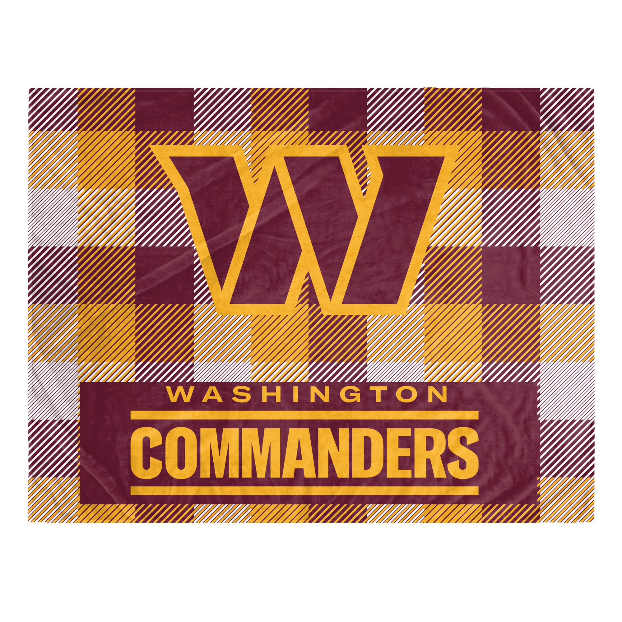 Pegasus Washington Commanders Fan-mily Bold Plaid Oversized 60" x 90" Ultra Cozy Blanket