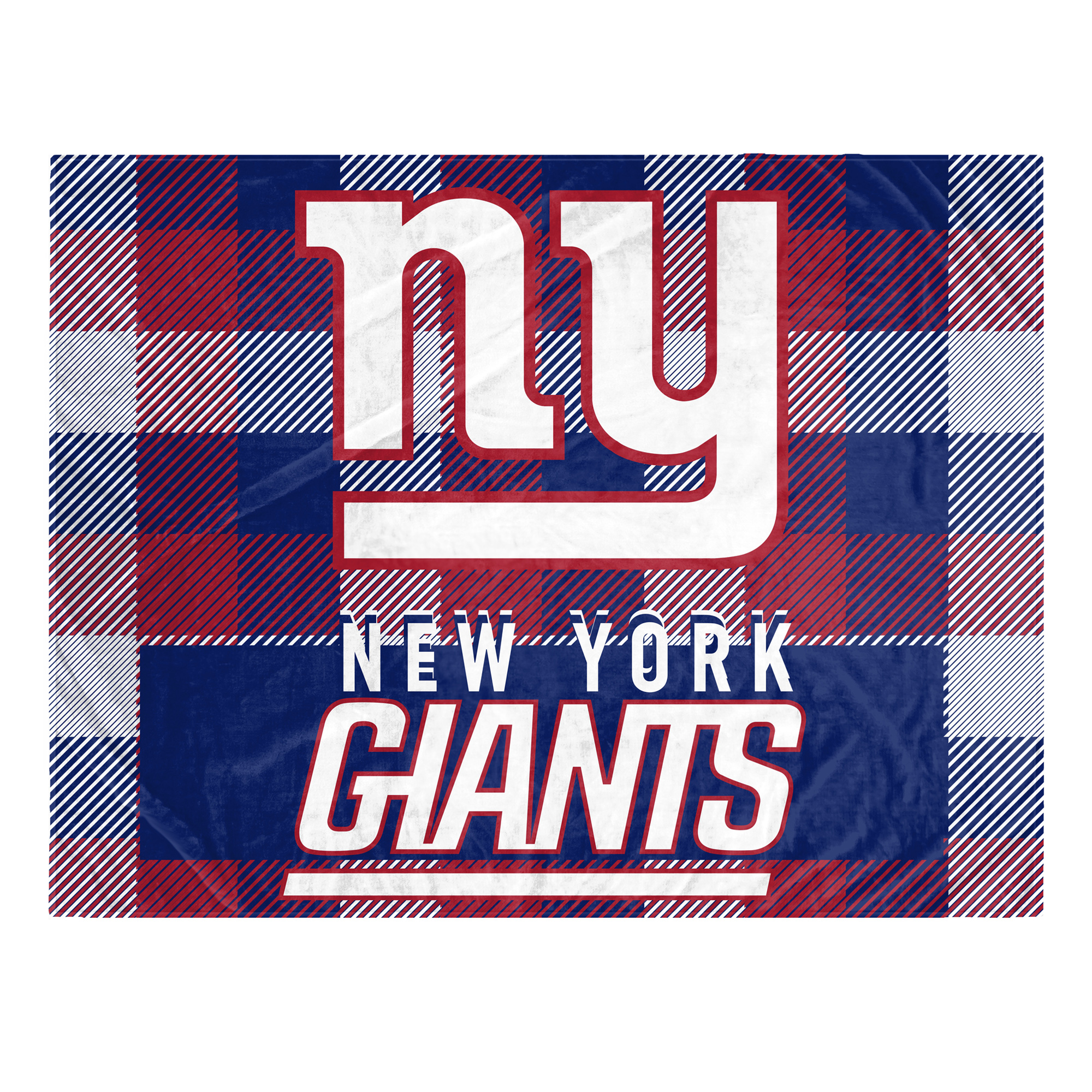 Pegasus New York Giants Fan-mily Bold Plaid Oversized 60" x 90" Ultra Cozy Blanket