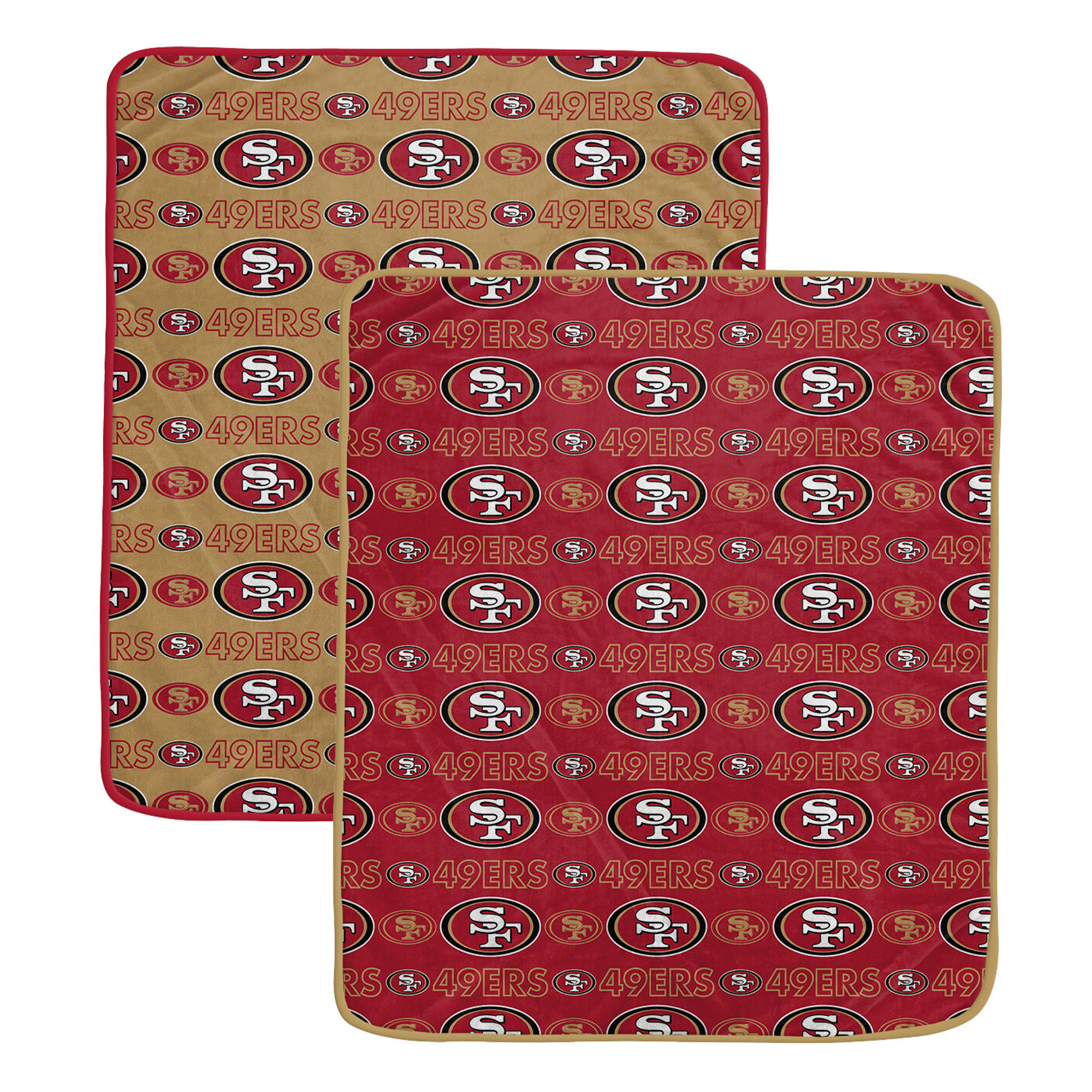 Pegasus San Francisco 49ers Two-Piece Home & Away Logo Roll 60" x 70" Blanket Set