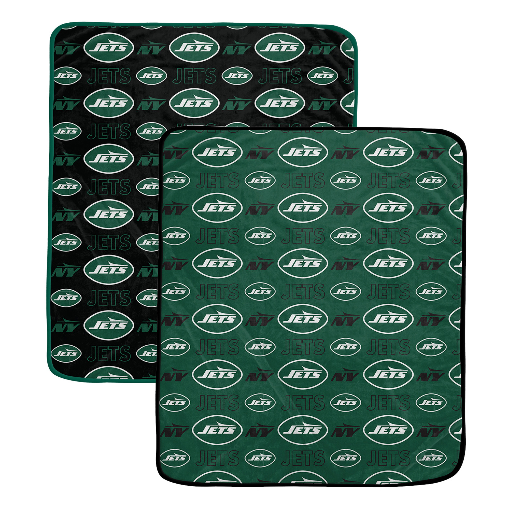 Pegasus New York Jets Two-Piece Home & Away Logo Roll 60" x 70" Blanket Set