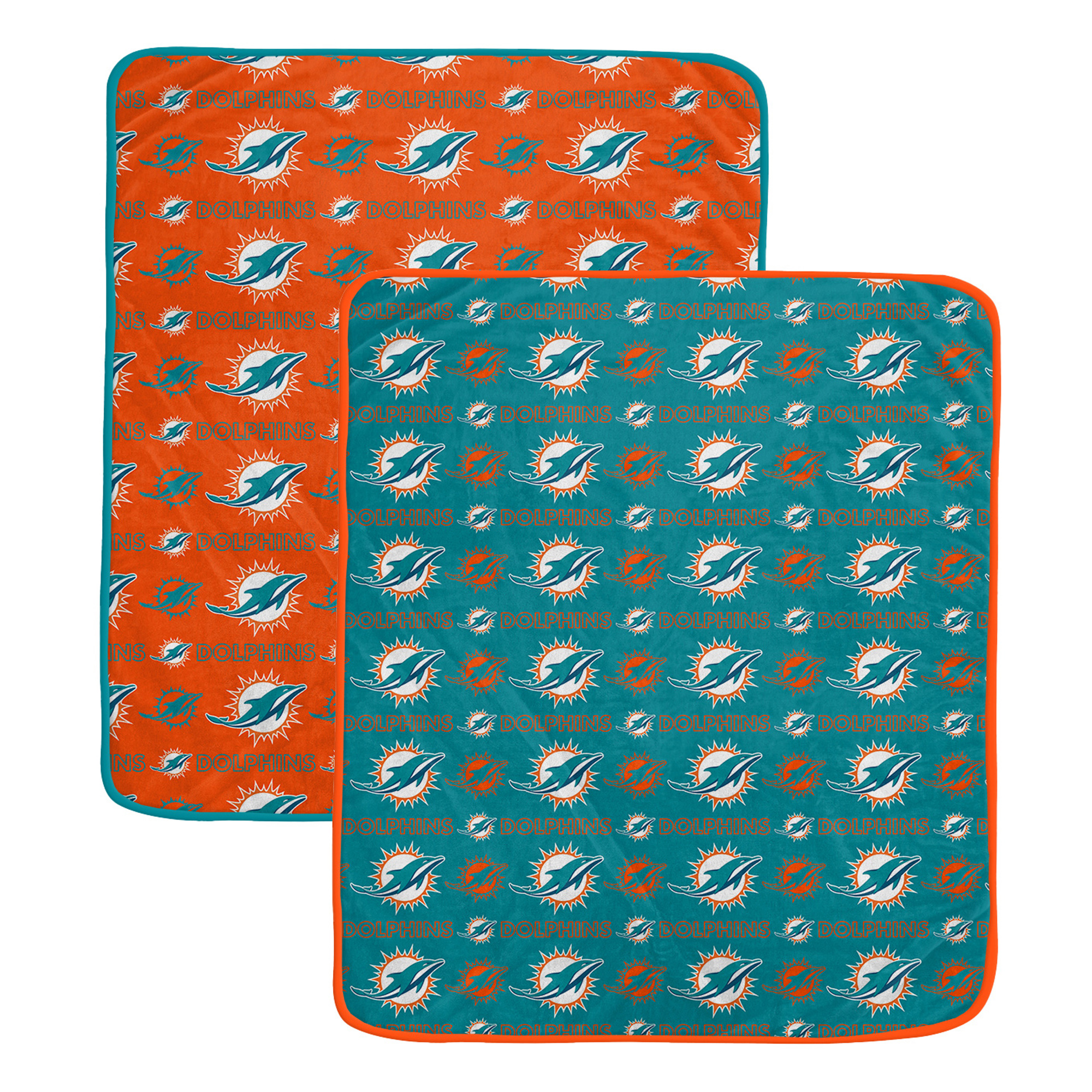 Pegasus Miami Dolphins Two-Piece Home & Away Logo Roll 60" x 70" Blanket Set