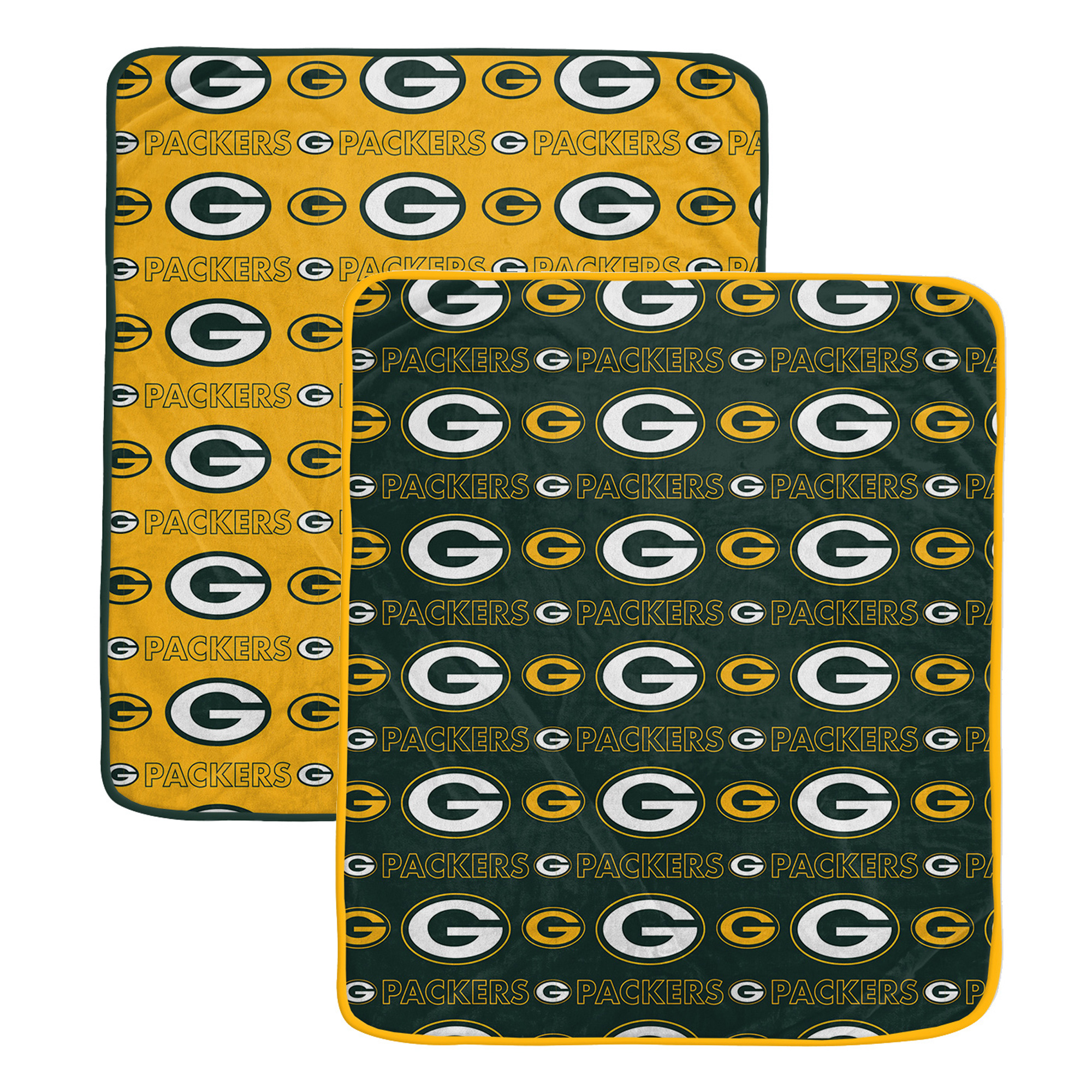 Pegasus Green Bay Packers Two-Piece Home & Away Logo Roll 60" x 70" Blanket Set