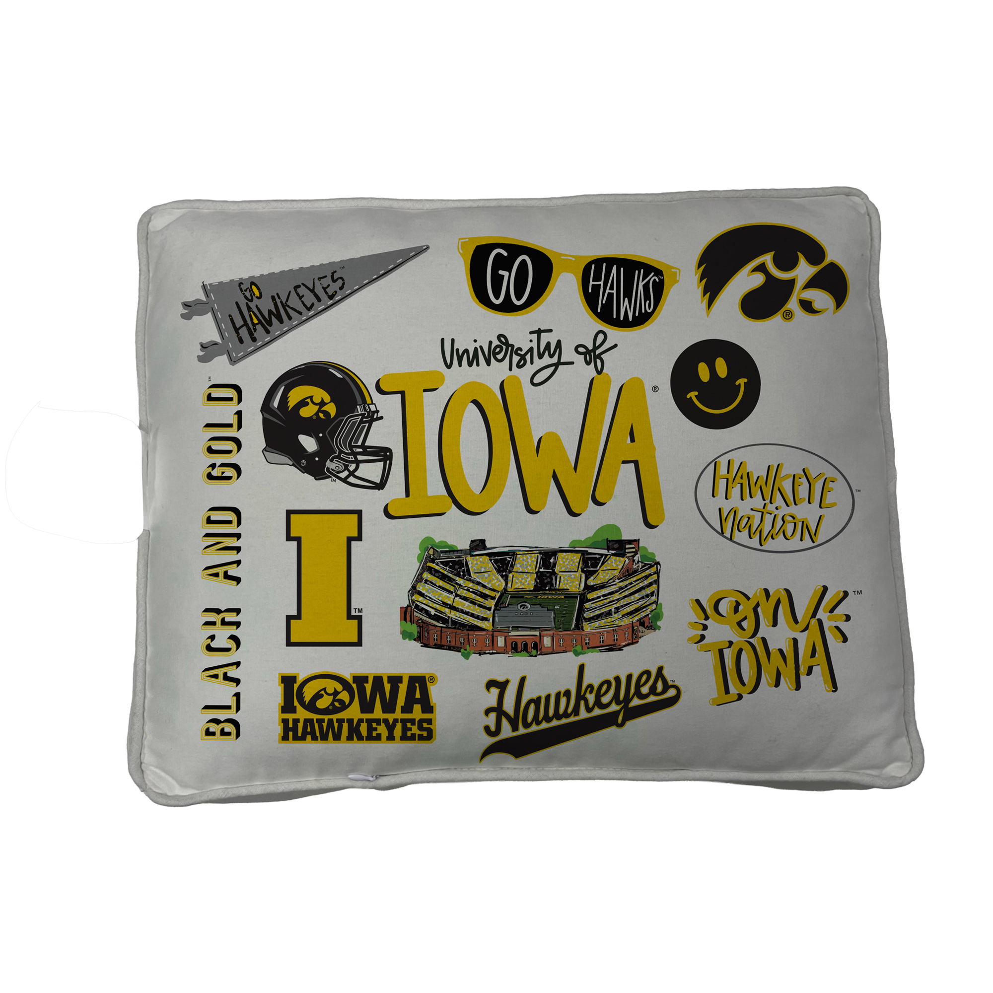 Pegasus Iowa Hawkeyes Loco Fan 19" x 14" Canvas Décor Pillow
