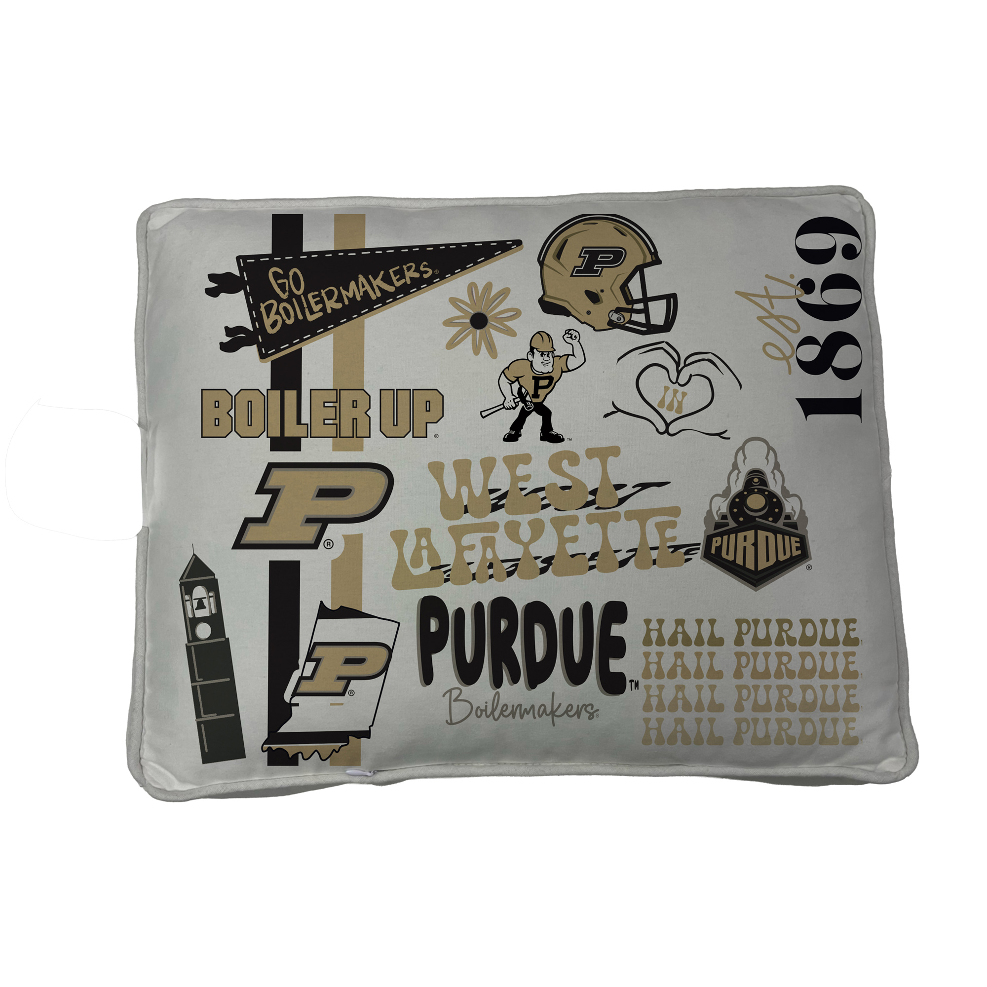 Pegasus Purdue Boilermakers Loco Fan 19" x 14" Canvas Décor Pillow