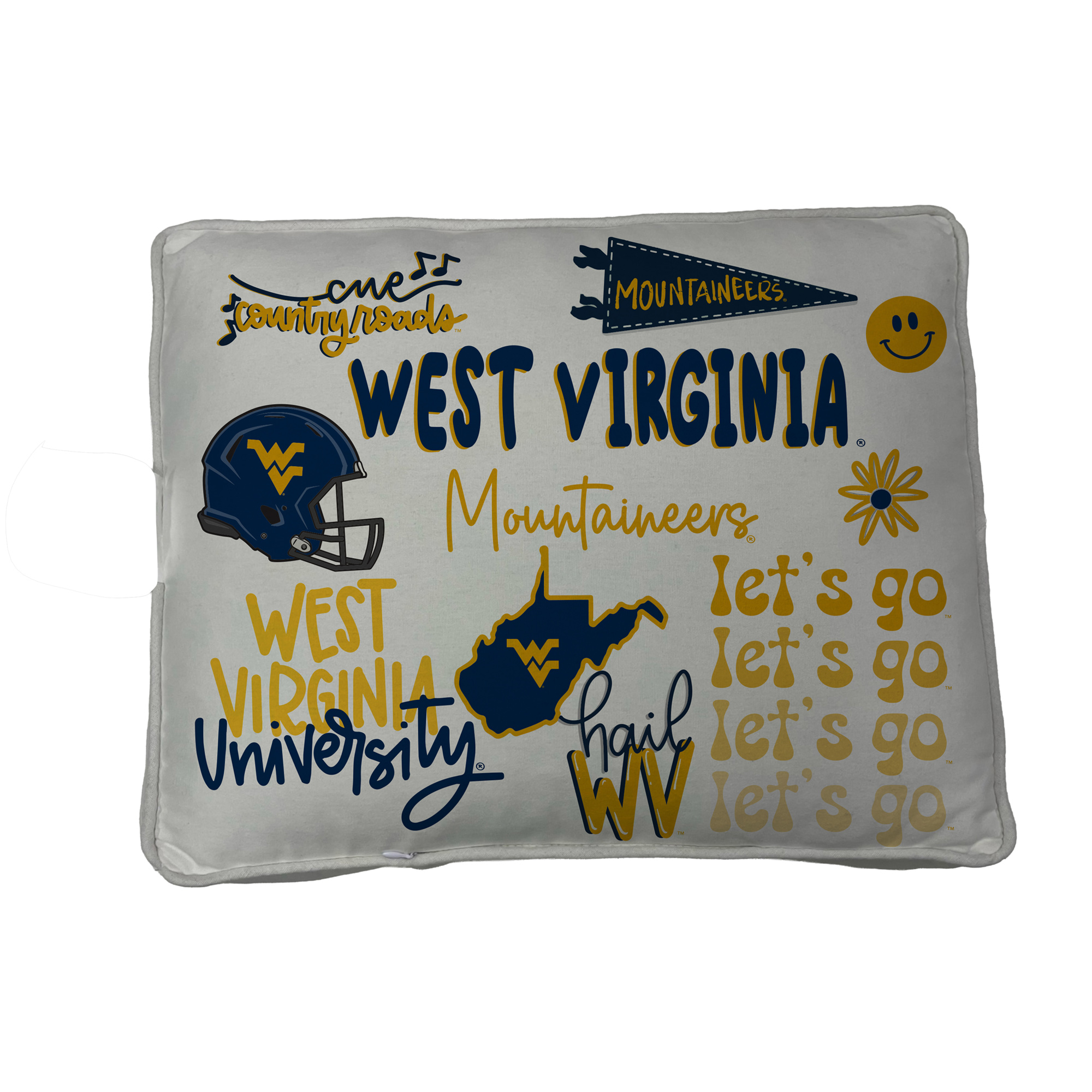 Pegasus West Virginia Mountaineers Loco Fan 19" x 14" Canvas Décor Pillow