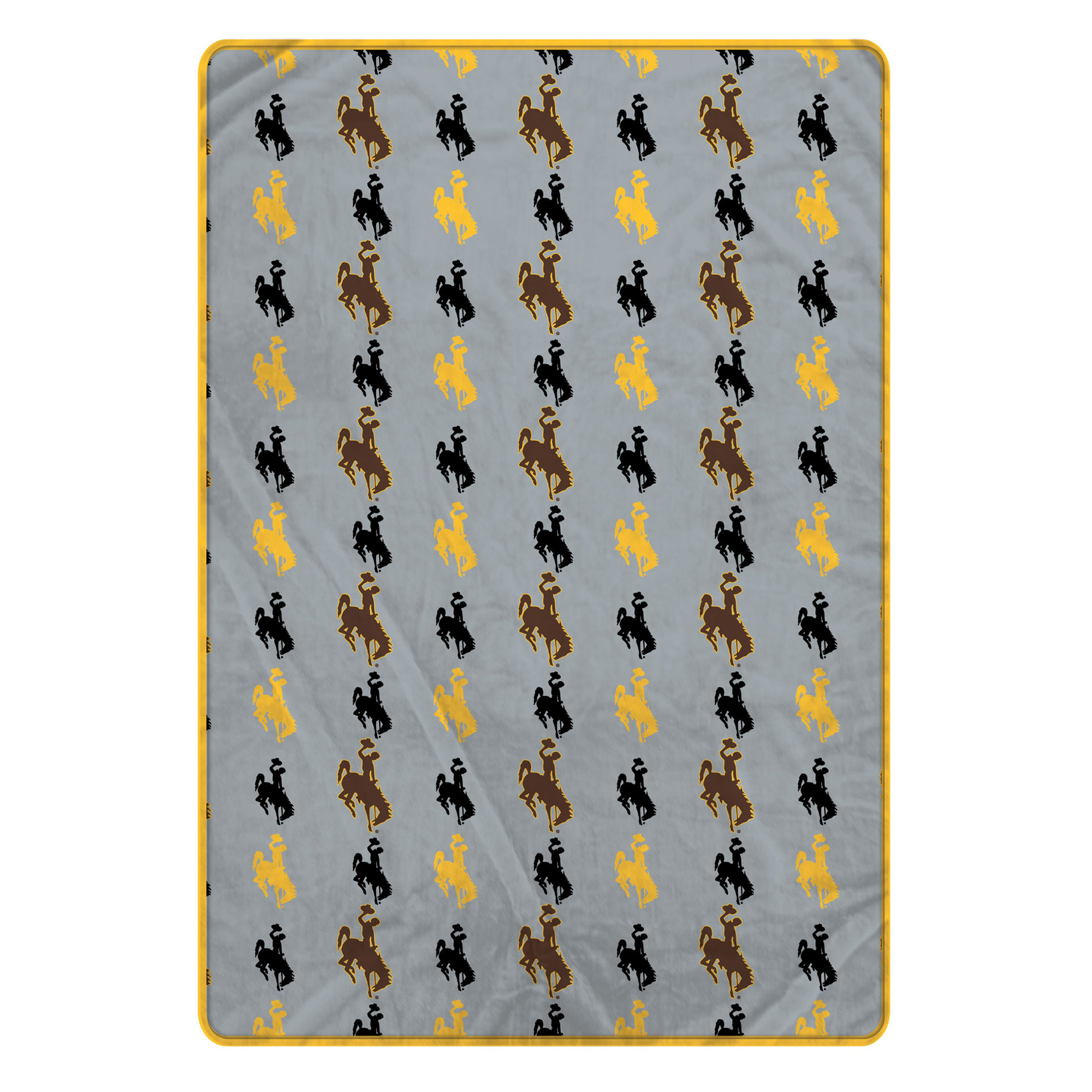 Pegasus Wyoming Cowboys Logo Roll Oversized 66" x 95" Ultra Cozy Blanket