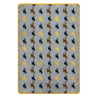 Pegasus Wyoming Cowboys Logo Roll Oversized 66" x 95" Ultra Cozy Blanket