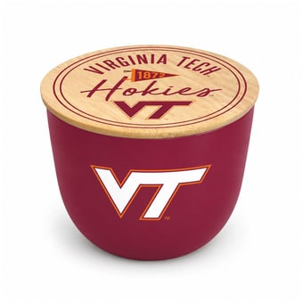 Pegasus Virginia Tech Hokies Script Circle Wood Top 16oz. Ceramic Candle