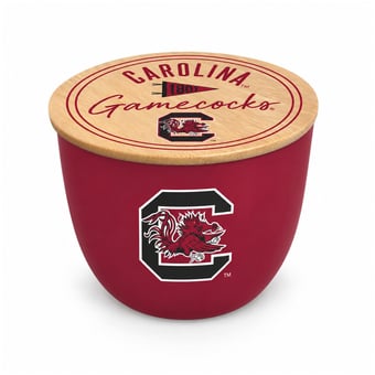 Pegasus South Carolina Gamecocks Script Circle Wood Top 16oz. Ceramic Candle