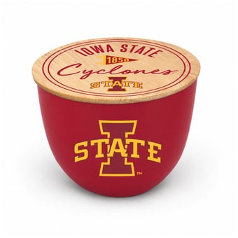 Pegasus Iowa State Cyclones Script Circle Wood Top 16oz. Ceramic Candle