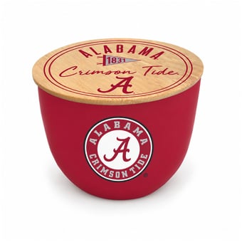 Pegasus Alabama Crimson Tide Script Circle Wood Top 16oz. Ceramic Candle