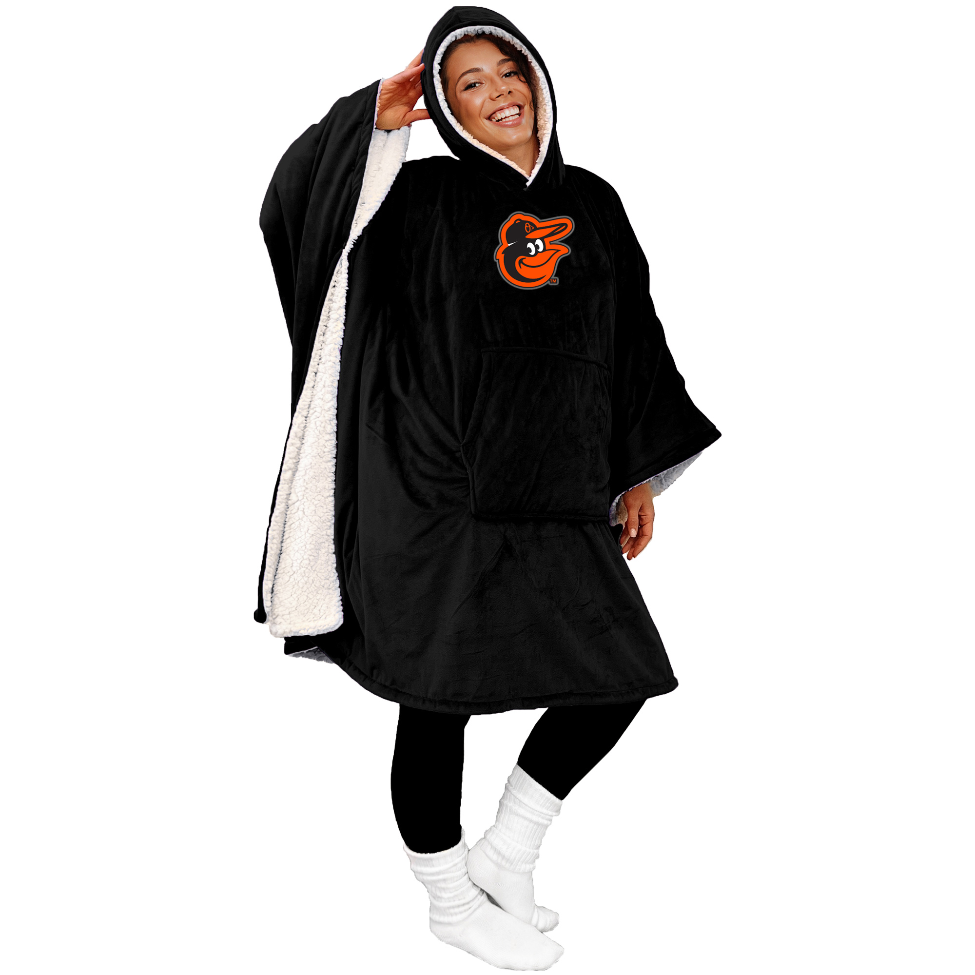 Pegasus Baltimore Orioles Team 50" x 70" Bloncho Sherpa Fan Cape