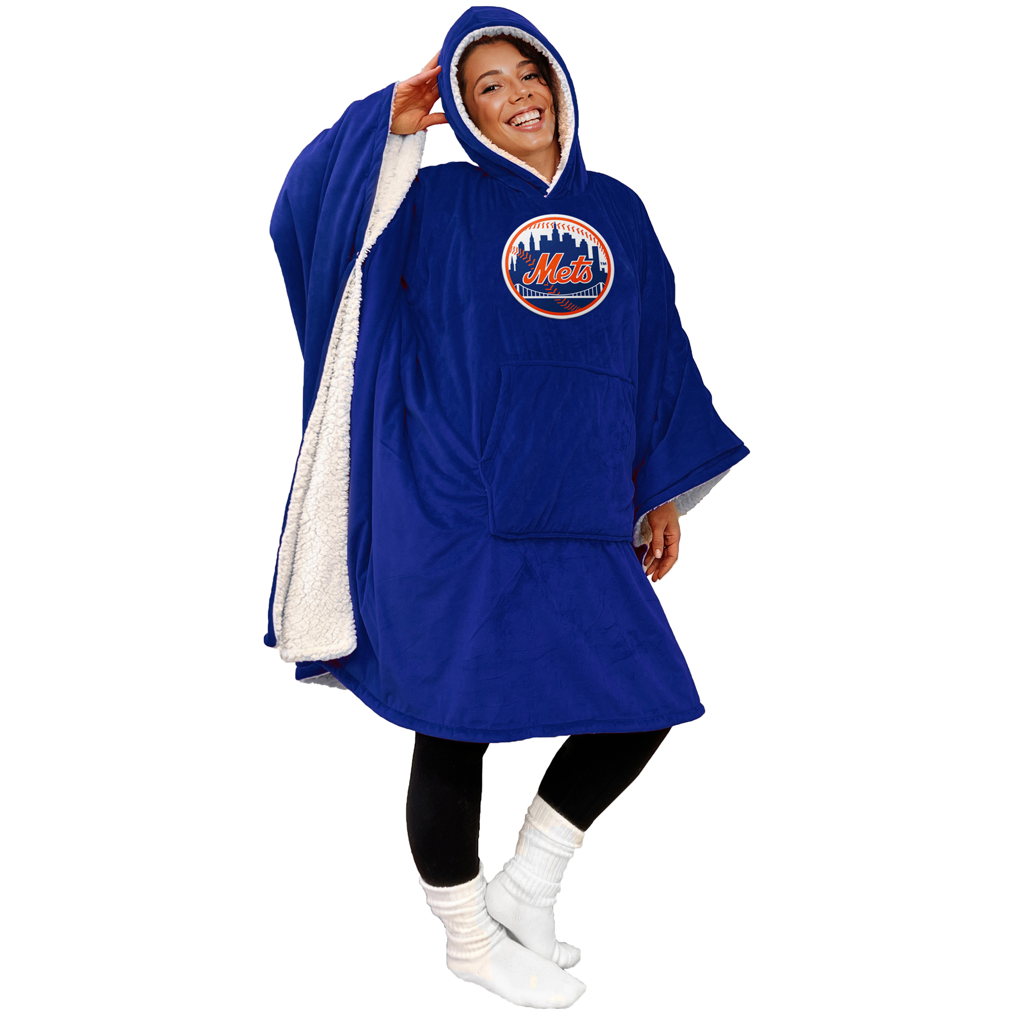 Pegasus New York Mets Team 50" x 70" Bloncho Sherpa Fan Cape