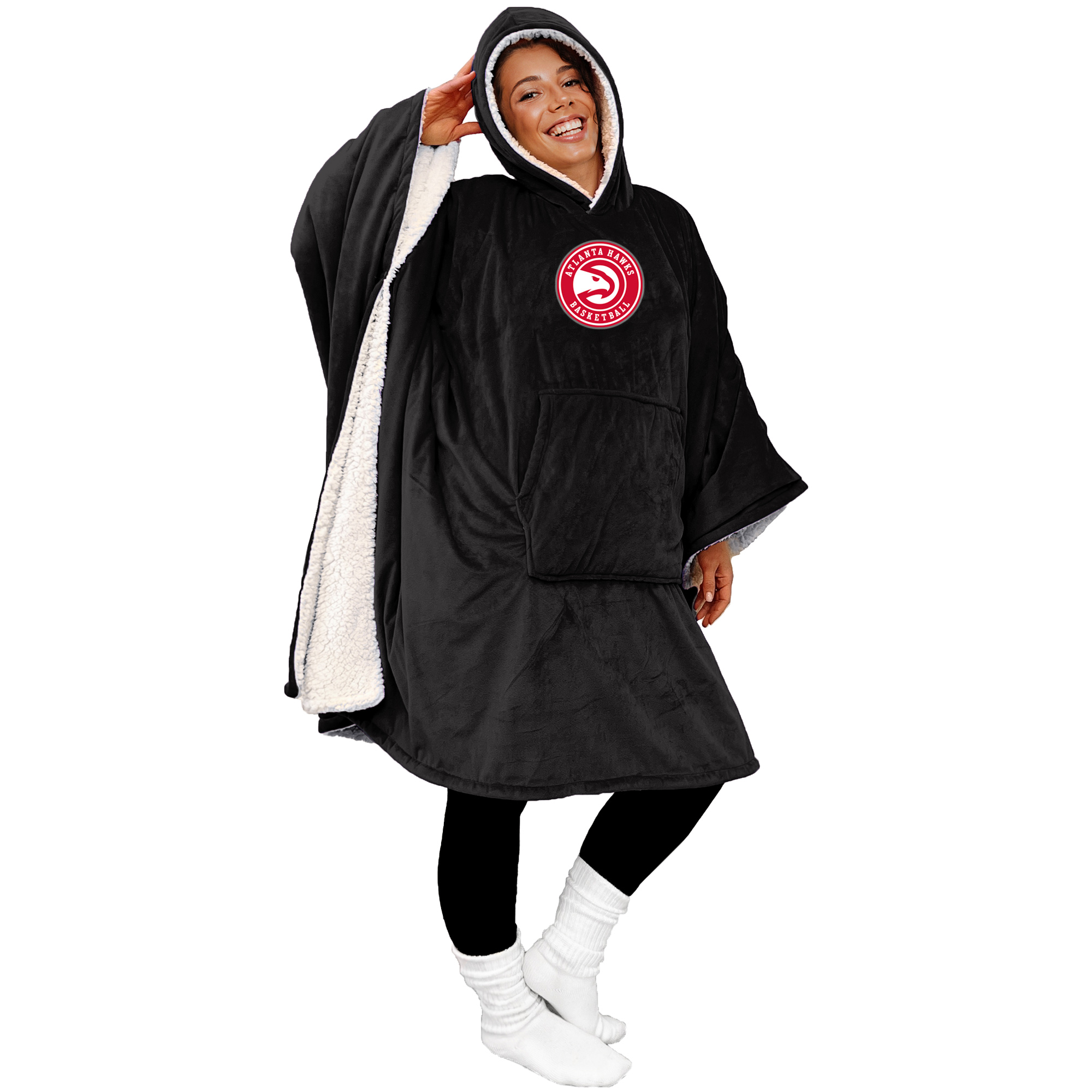 Pegasus Atlanta Hawks Team 50" x 70" Bloncho Sherpa Fan Cape