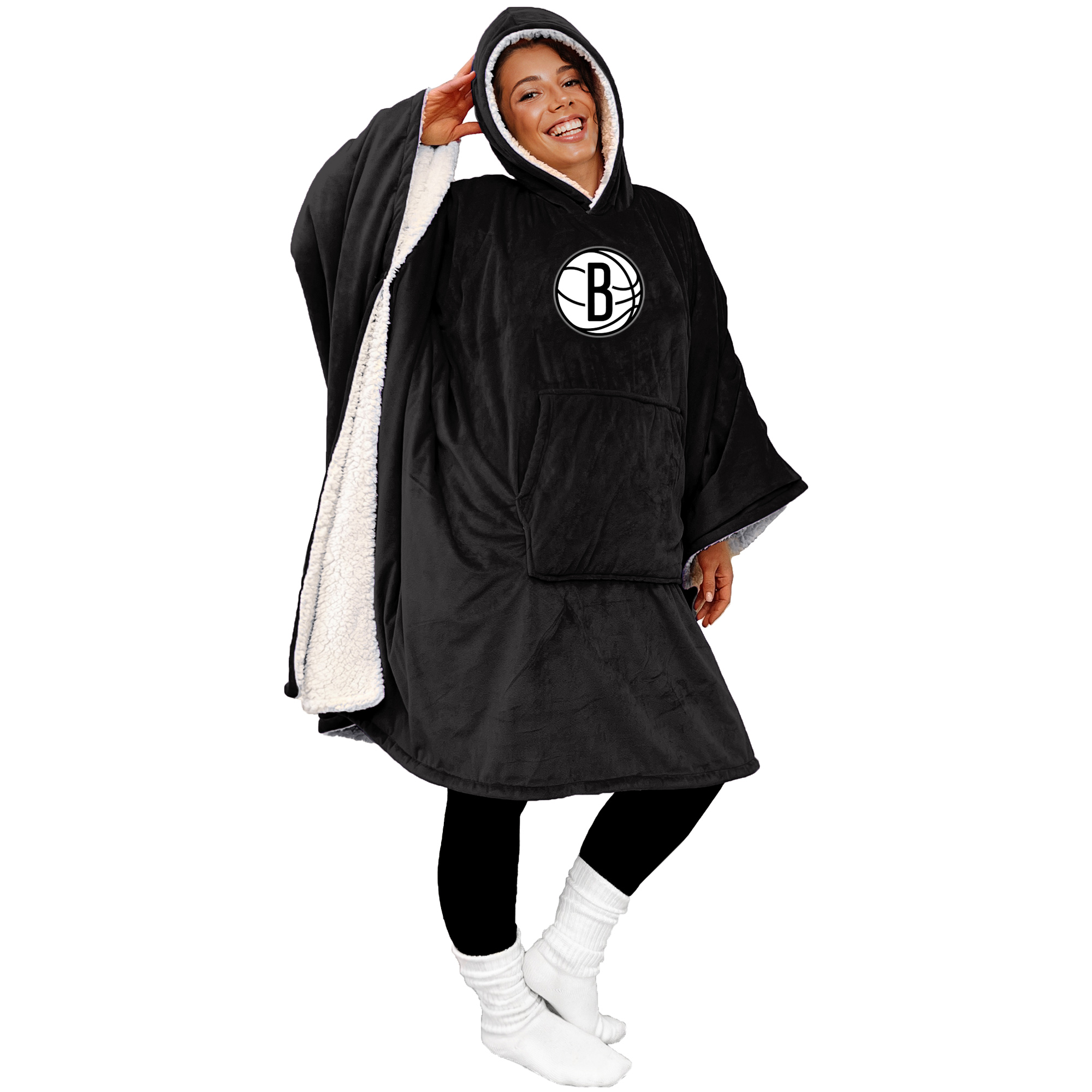 Pegasus Brooklyn Nets Team 50" x 70" Bloncho Sherpa Fan Cape