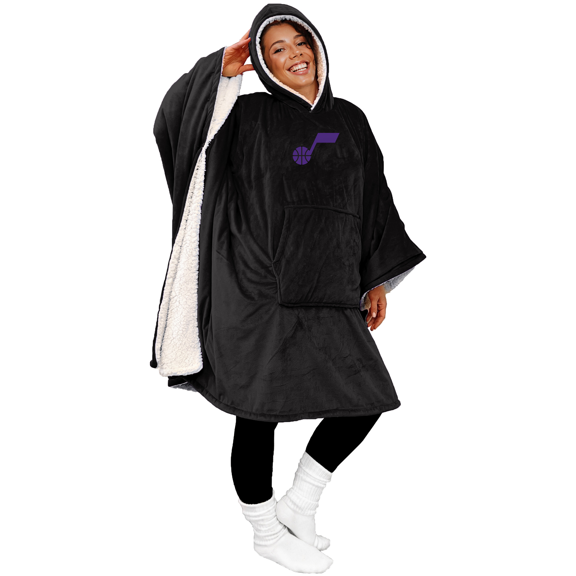 Pegasus Utah Jazz Team 50" x 70" Bloncho Sherpa Fan Cape