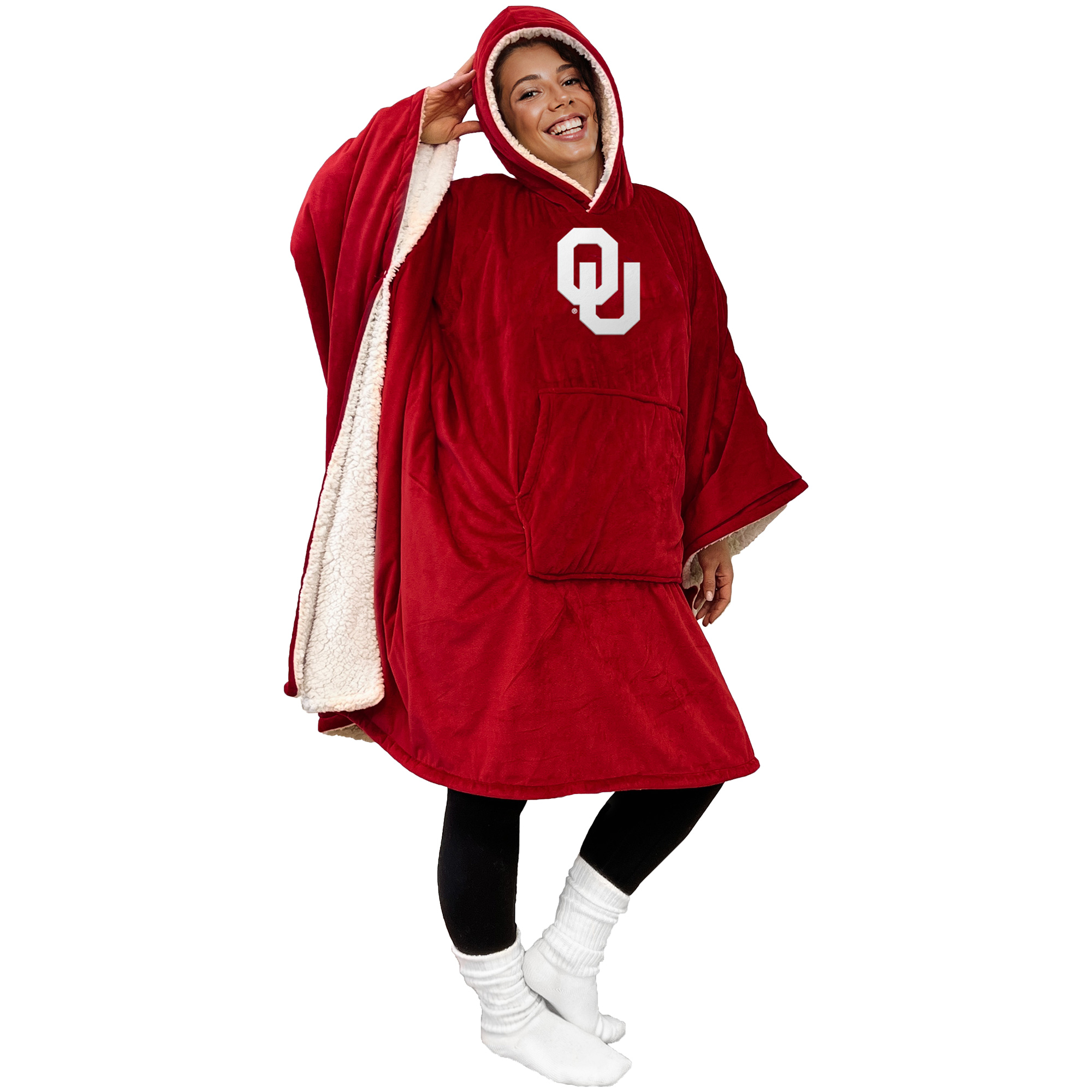 Pegasus Oklahoma Sooners Team 50" x 70" Bloncho Sherpa Fan Cape