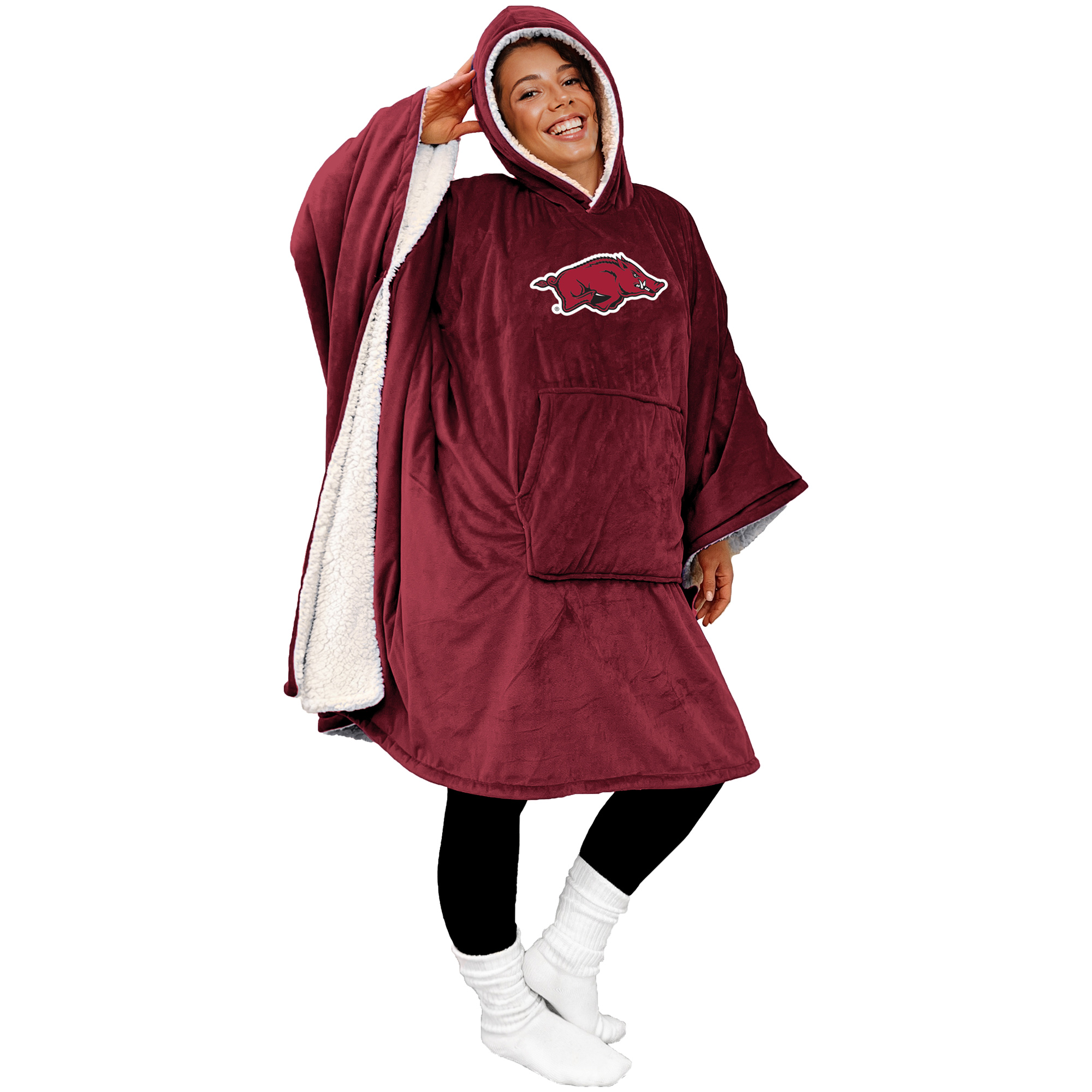 Pegasus Arkansas Razorbacks Team 50" x 70" Bloncho Sherpa Fan Cape