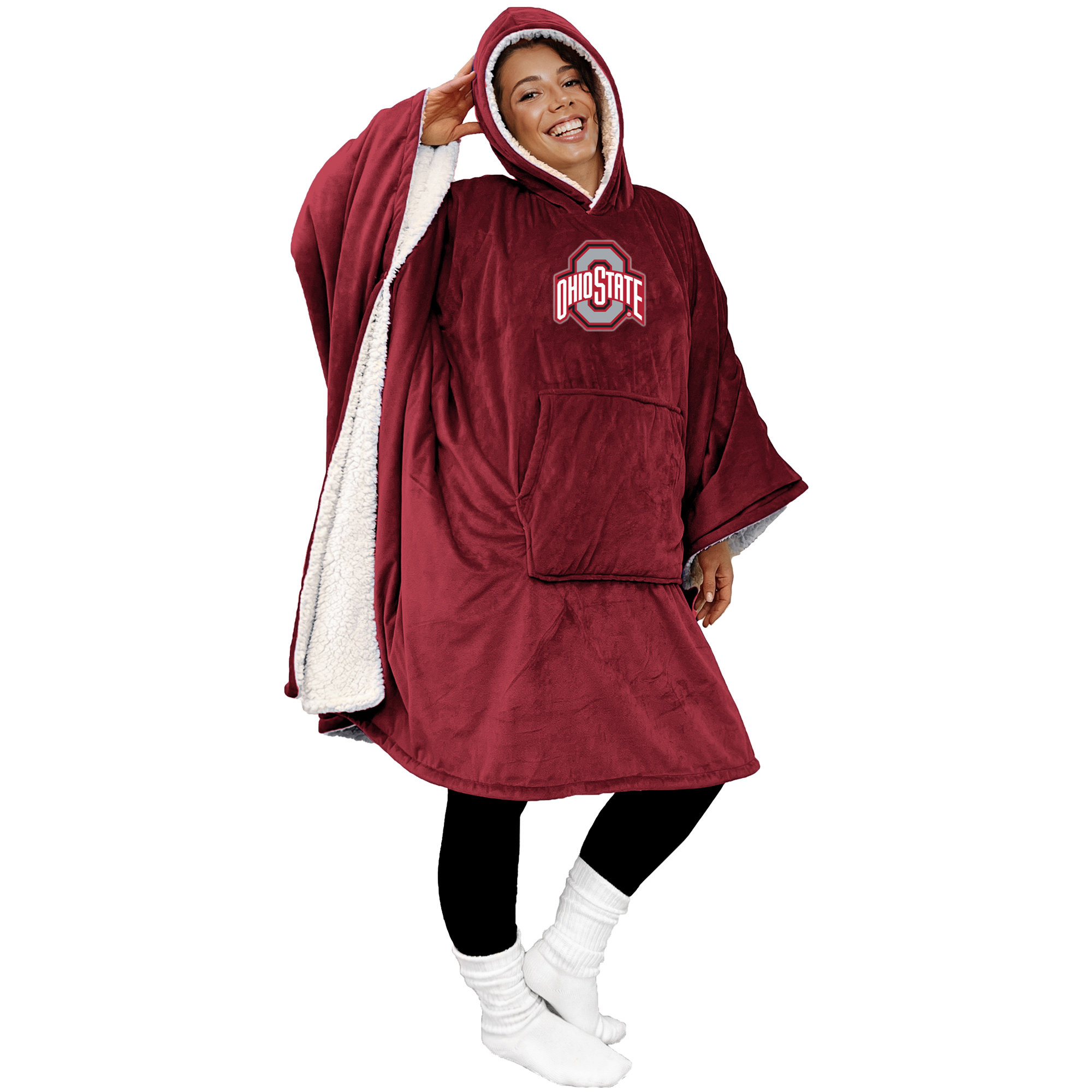 Pegasus Ohio State Buckeyes Team 50" x 70" Bloncho Sherpa Fan Cape