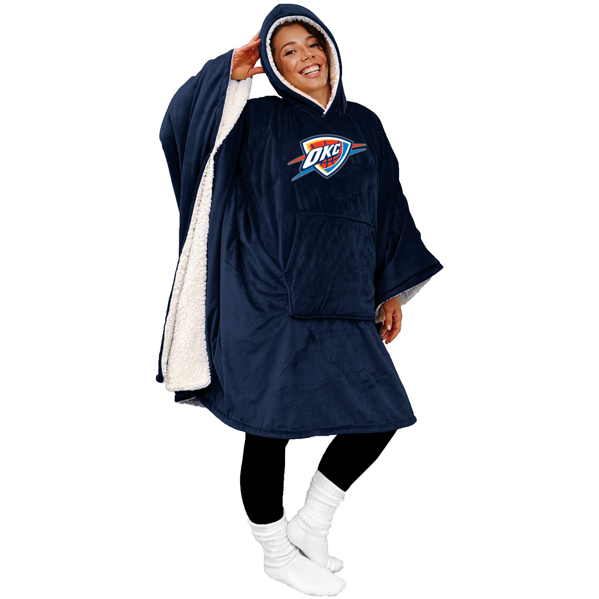 Pegasus Oklahoma City Thunder Team 50" x 70" Bloncho Sherpa Fan Cape
