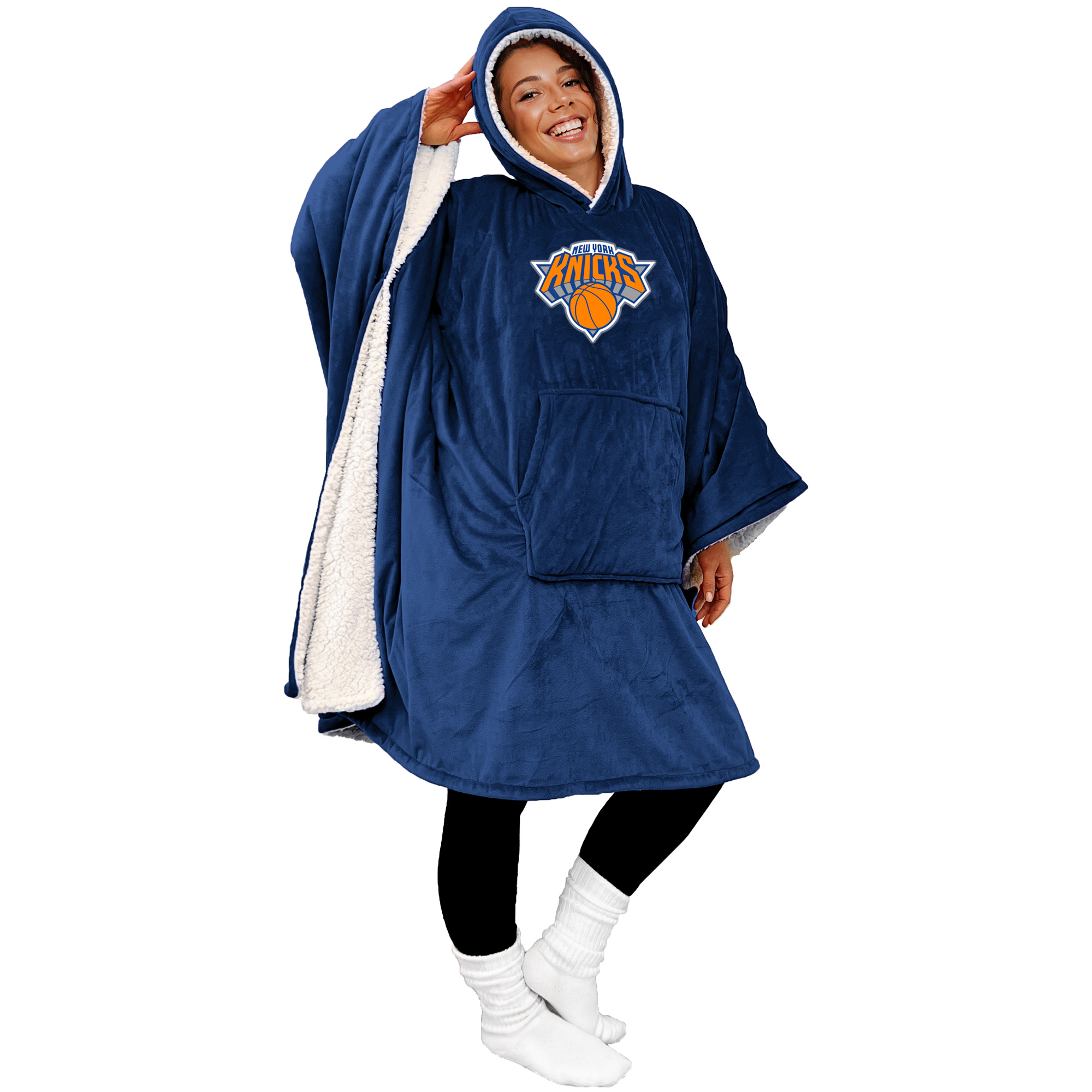 Pegasus New York Knicks Team 50" x 70" Bloncho Sherpa Fan Cape