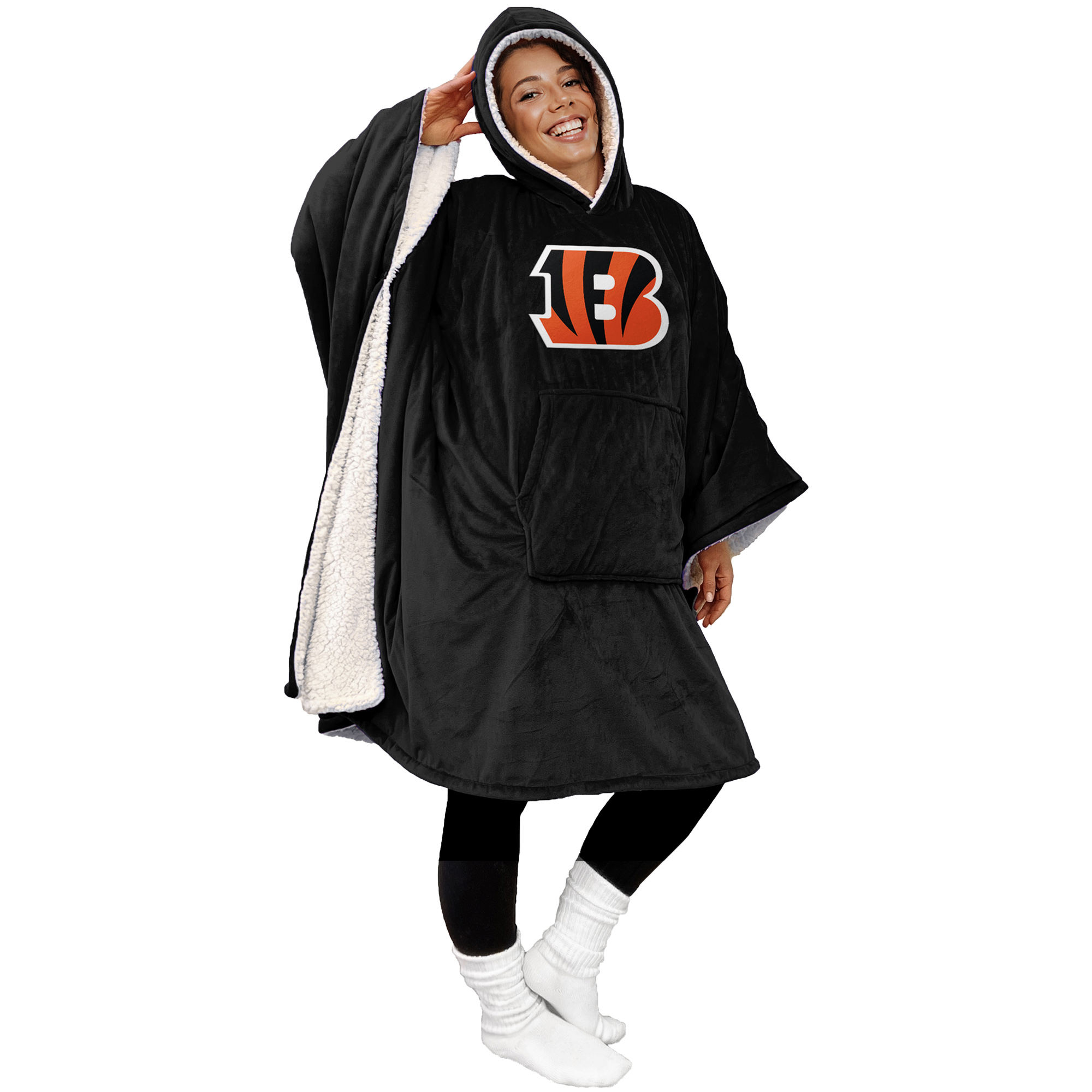 Pegasus Cincinnati Bengals Team 50" x 70" Bloncho Sherpa Fan Cape