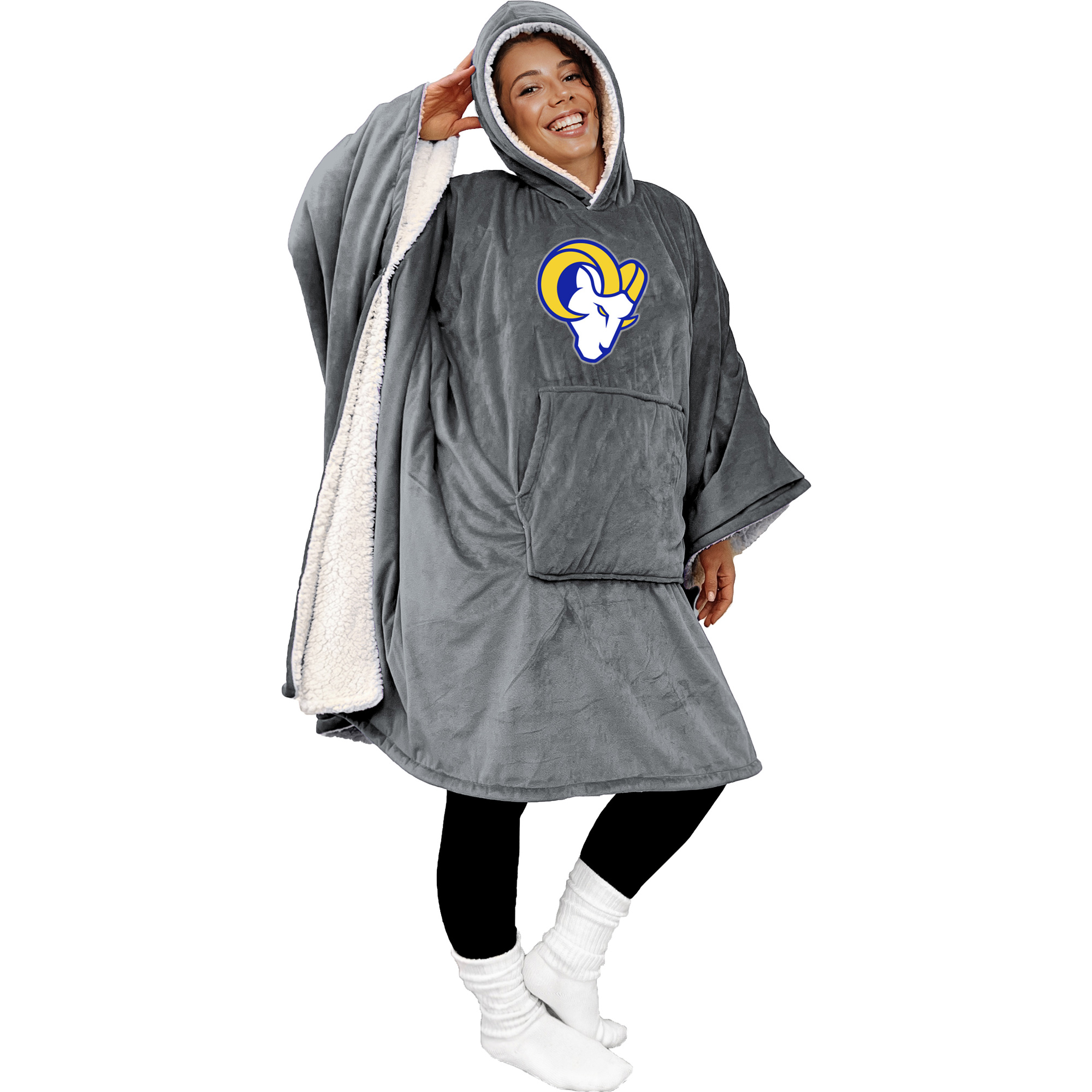 Pegasus Los Angeles Rams Team 50" x 70" Bloncho Sherpa Fan Cape