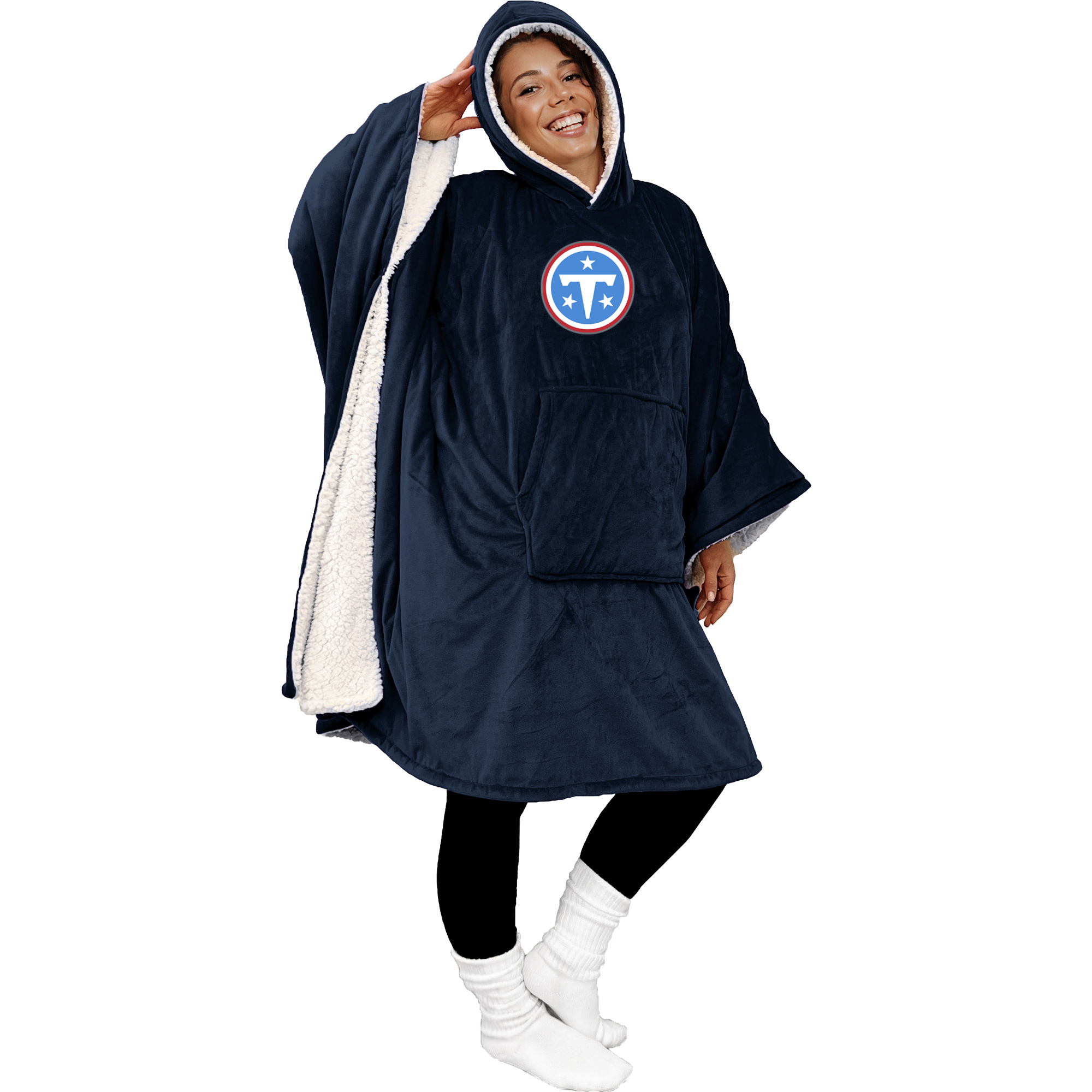 Pegasus Tennessee Titans Team 50" x 70" Bloncho Sherpa Fan Cape