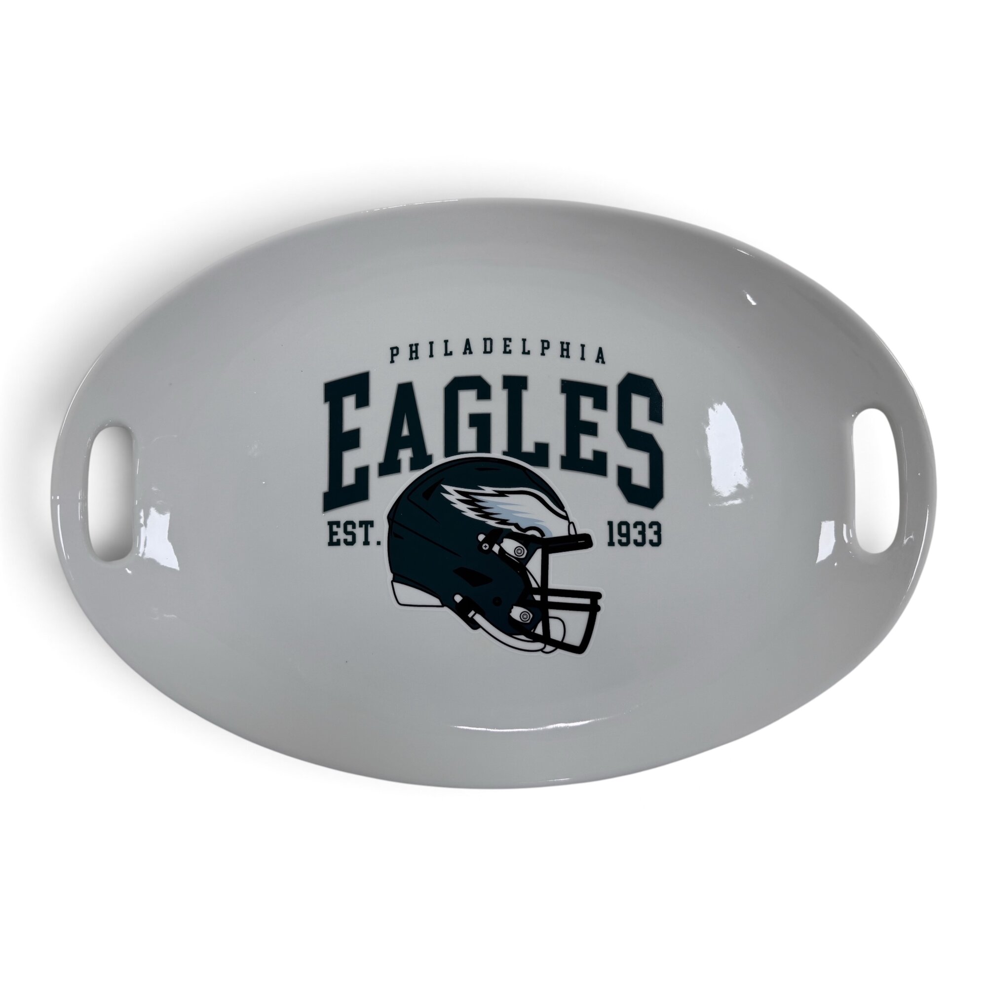 Pegasus Philadelphia Eagles Vintage Arch 17" Ceramic Oval Tray with Handles