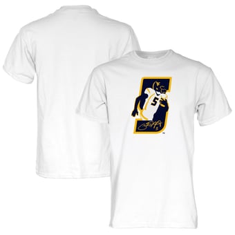 Unisex Blue 84 Pat White White West Virginia Mountaineers Number Retirement T-Shirt